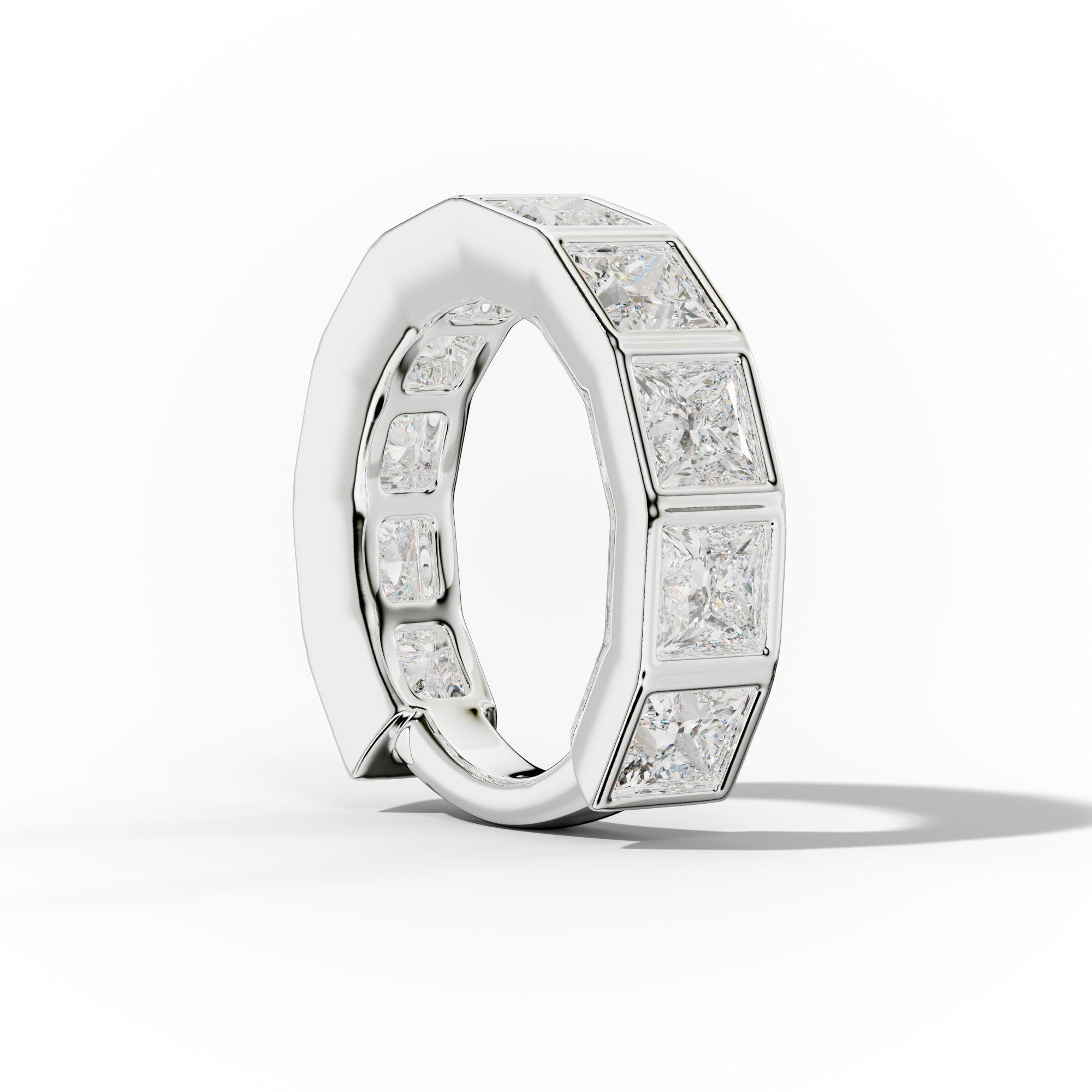 6.0 Carat Bezel Set Princess Cut Diamond Anniversary band